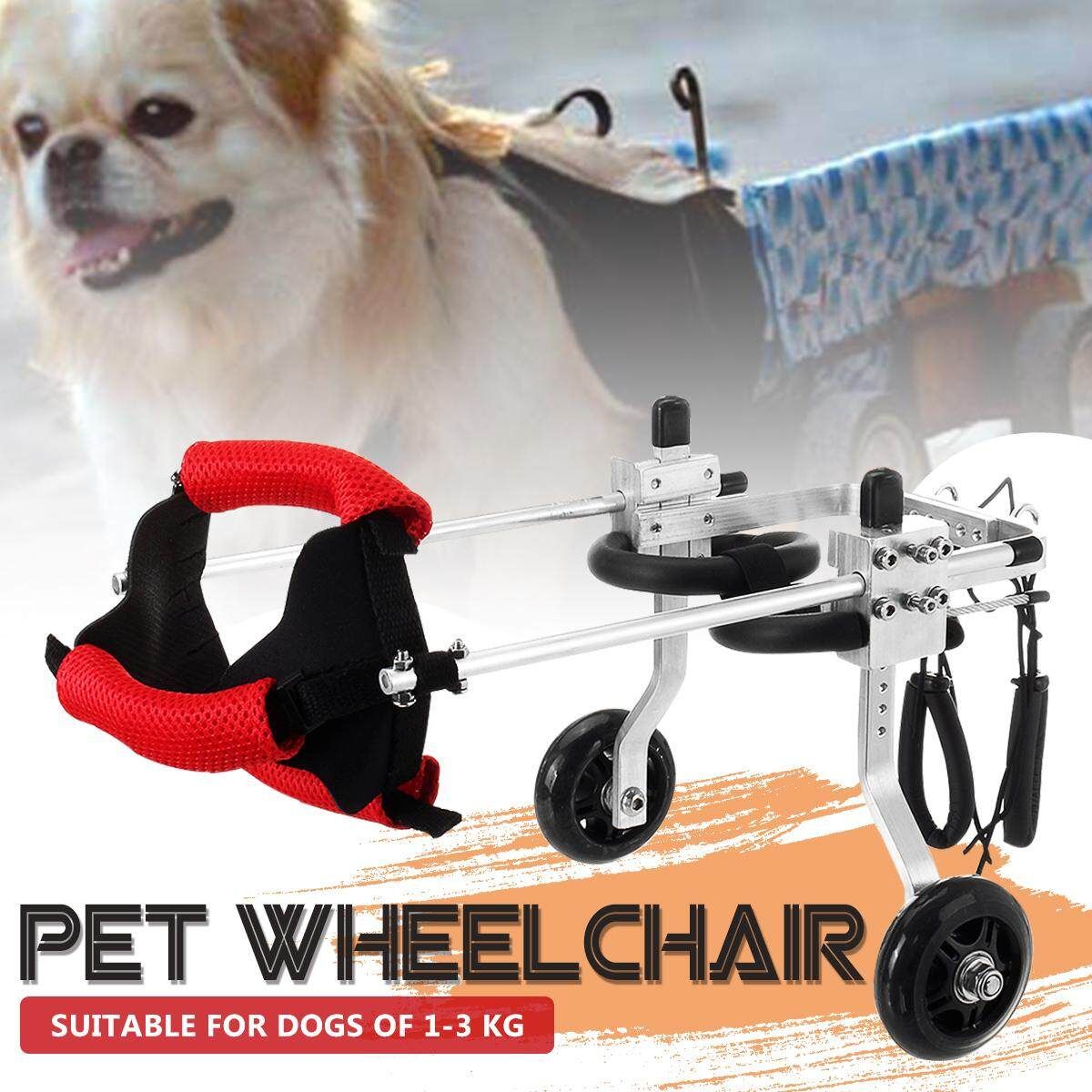 Pet Dog Wheelchair Aluminum Alloy For Handicapped Hind Legs Puppy Walk Cart