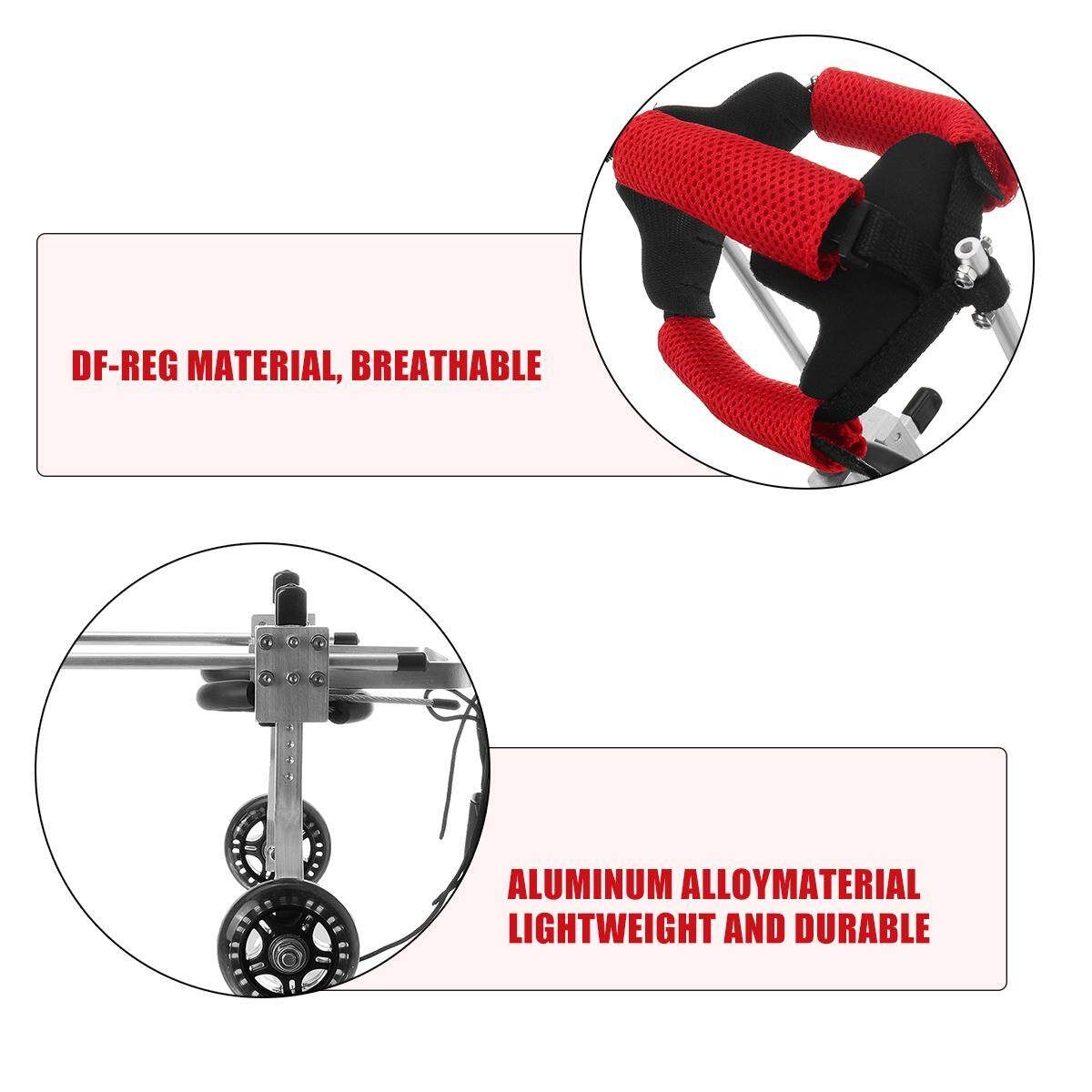 Pet Dog Wheelchair Aluminum Alloy For Handicapped Hind Legs Puppy Walk Cart