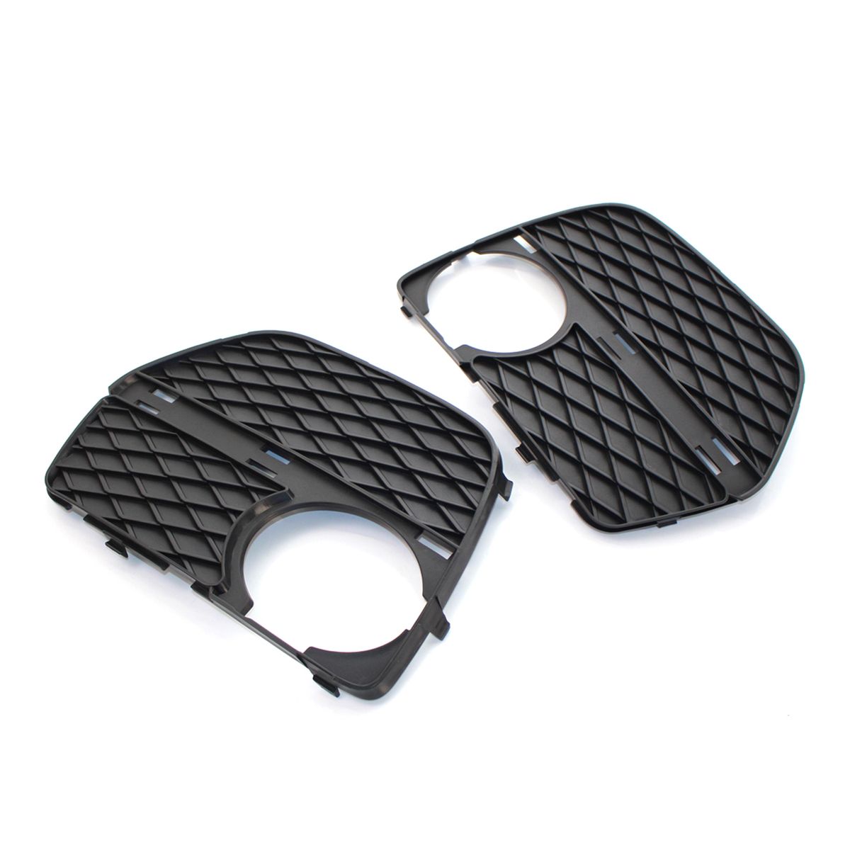 2pcs Car Front Closed Grid Fog Lamp Cover Bumper Grille Trim