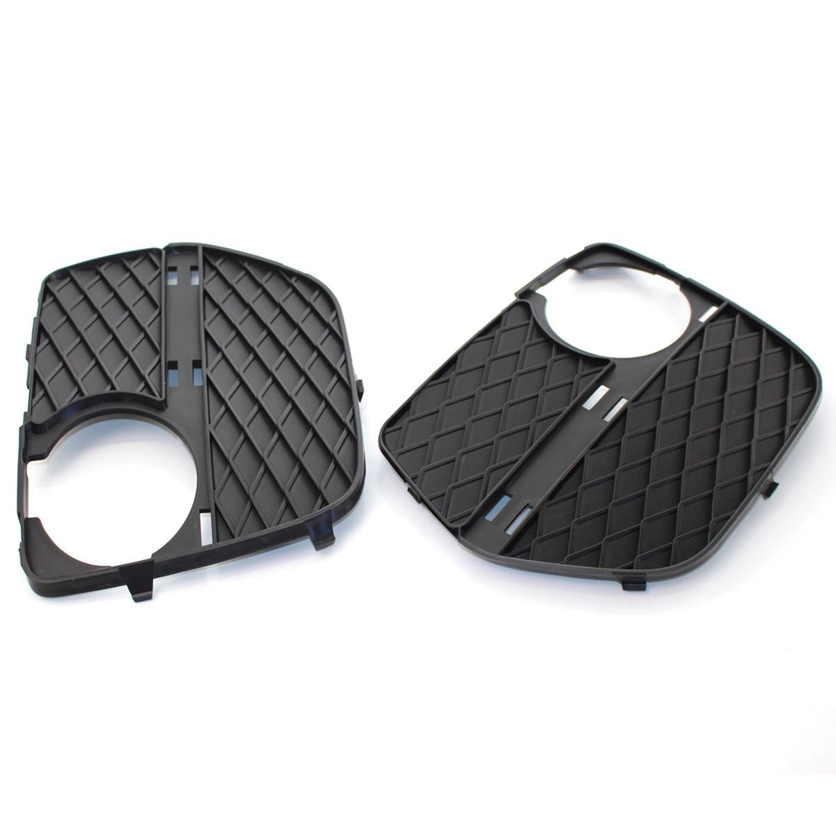 2pcs Car Front Closed Grid Fog Lamp Cover Bumper Grille Trim