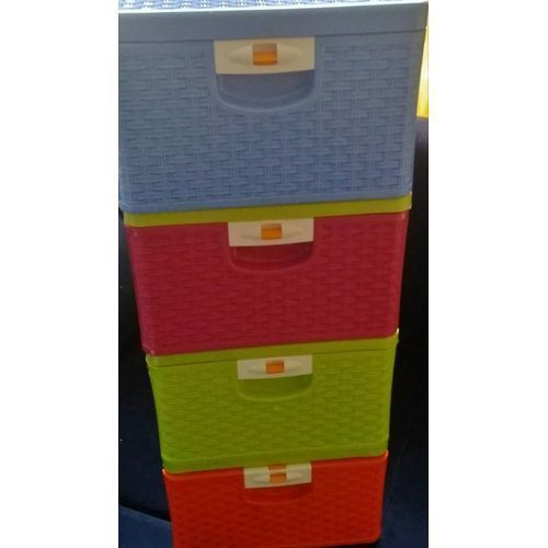 Plastic Storage Baby Wardrobe - 4 Tier - Multicolour