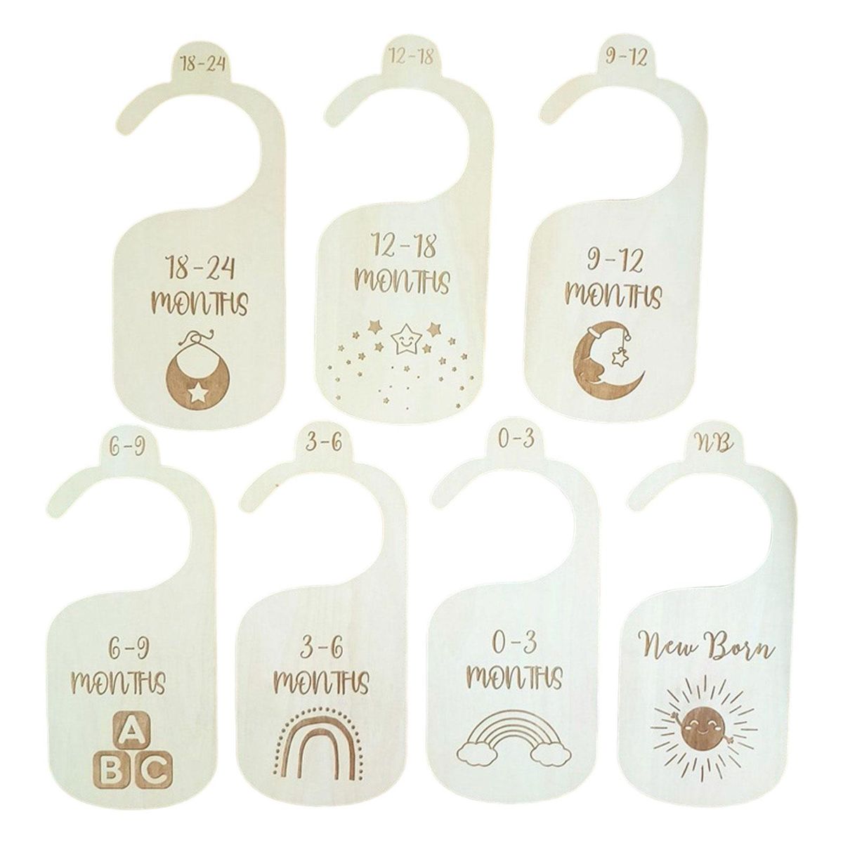7Pcs Baby Closet Dividers Baby Clothes Size Double Sided