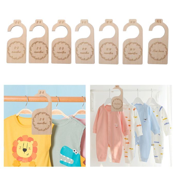 Wooden Closet Rack Size  Organizer 7 PCS Set For Infant Style 1