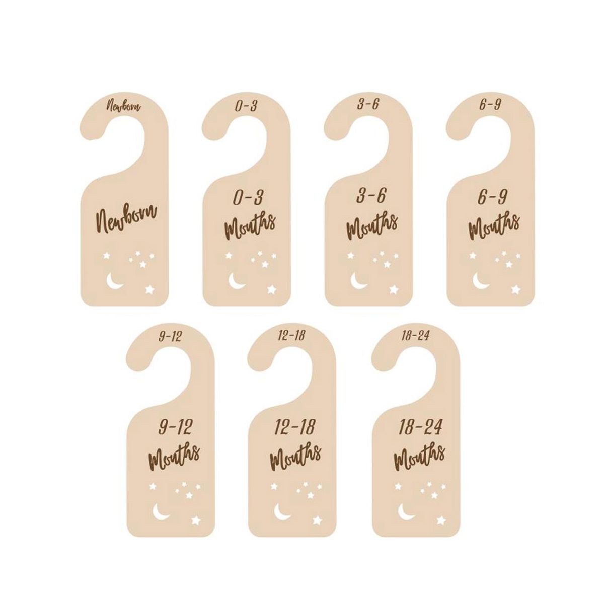 7x Closet Baby Size Dividers Nursery Clothes Multi