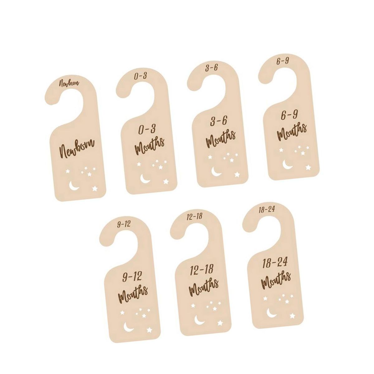 7x Closet Baby Size Dividers Nursery Clothes Multi