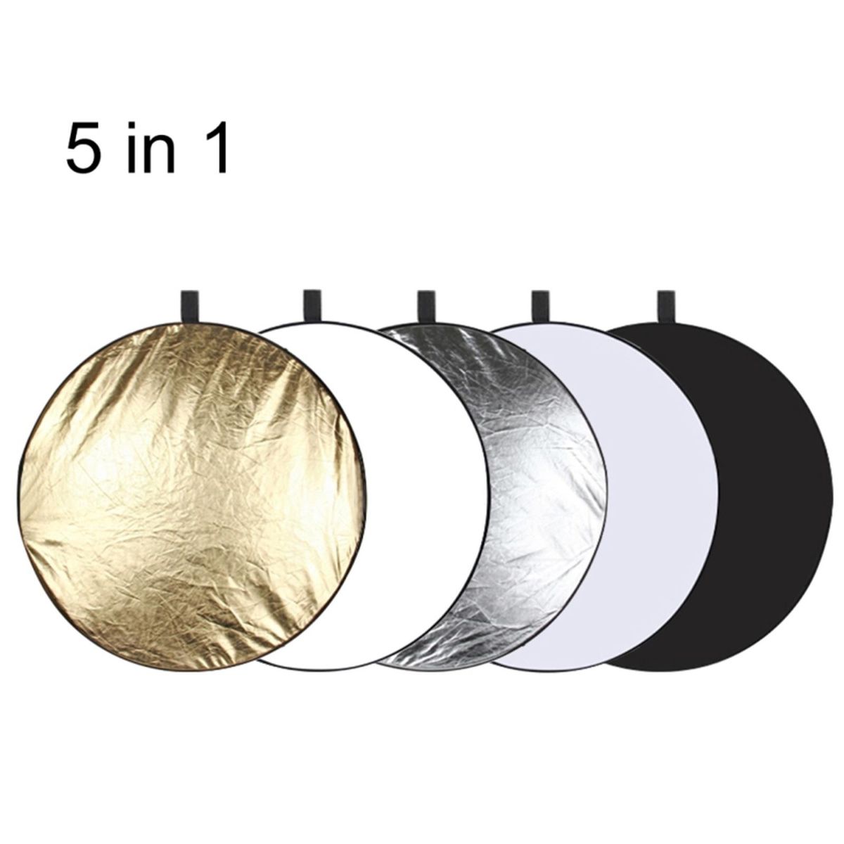 PULUZ 60cm 5 in 1 (Silver / Translucent / Golden / White / Black) Folding Photographic Reflector Board