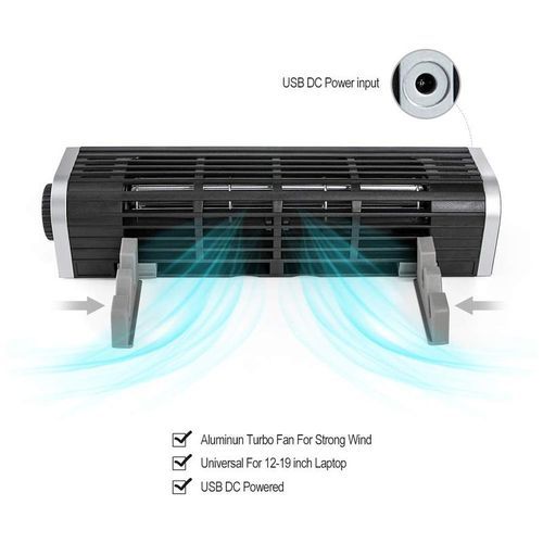 Laptop Tablet Phone Power Cooler External USB Cooling-Black