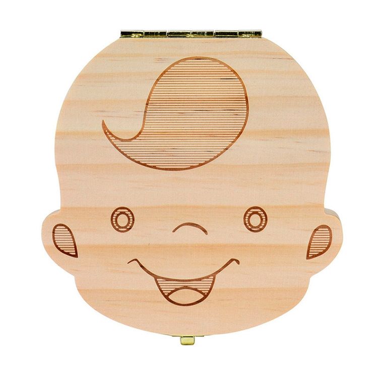 3 PCS Wood Baby Teeth Box Organizer Milk Teeth Storage Box