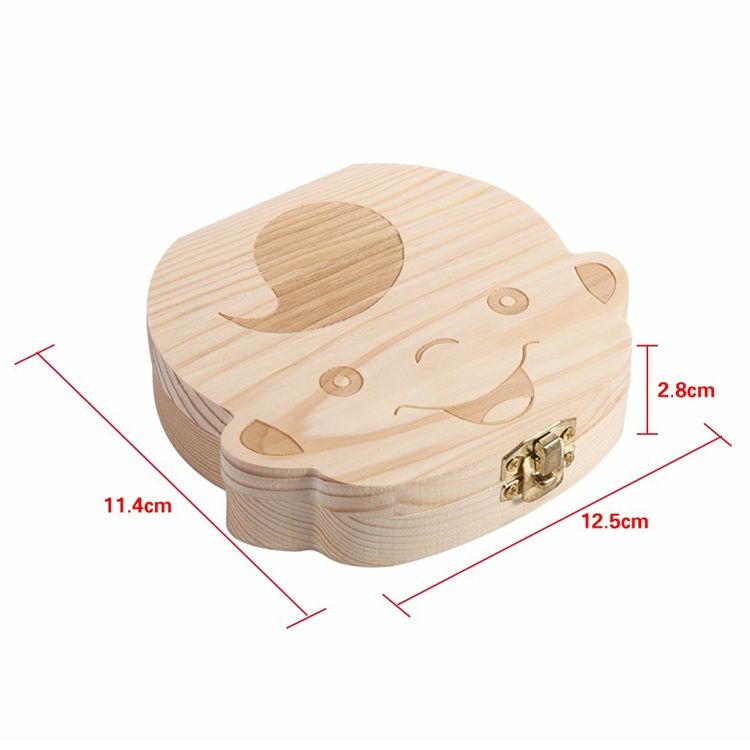 3 PCS Wood Baby Teeth Box Organizer Milk Teeth Storage Box