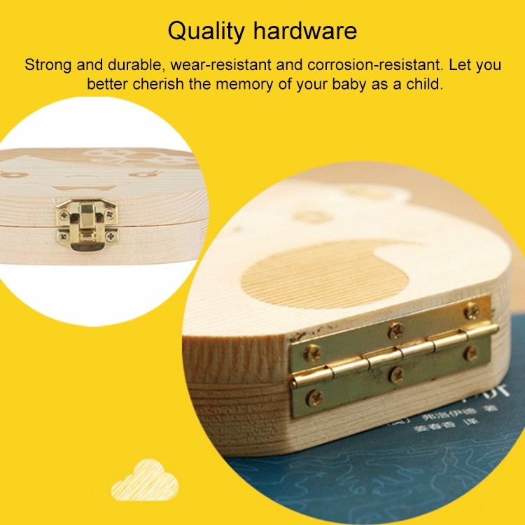 3 PCS Wood Baby Teeth Box Organizer Milk Teeth Storage Box