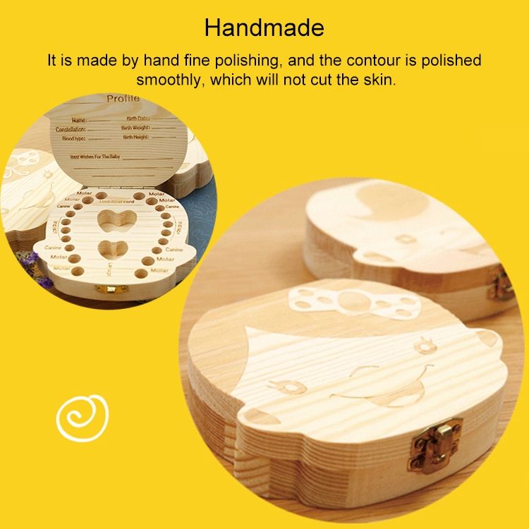 3 PCS Wood Baby Teeth Box Organizer Milk Teeth Storage Box