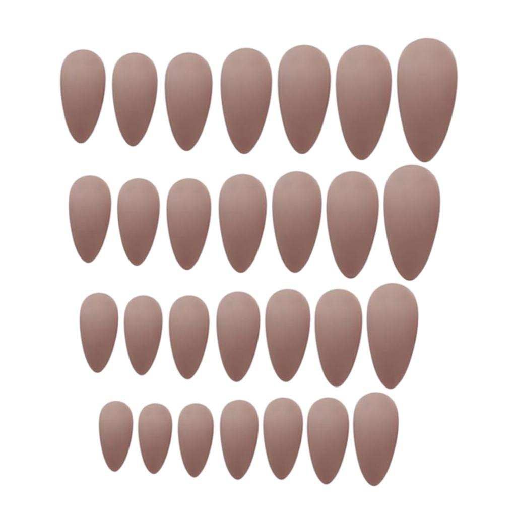 24Pcs Salon Artificial False Nails Tips Cosplay Press On Matte Beige
