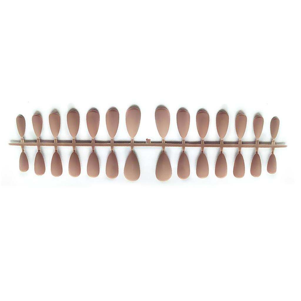 24Pcs Salon Artificial False Nails Tips Cosplay Press On Matte Beige