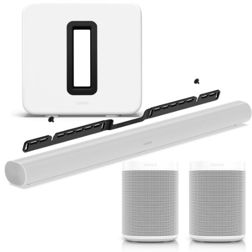 Wireless Bluetooth Surround Sound Set With Arc And 2 X One Sl- White