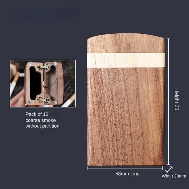 Wood-flavored Black Walnut Tobacco Case Men's Creative Flip Thick Tobacco Case Tobacco Case Women's Fine Tobacco Case