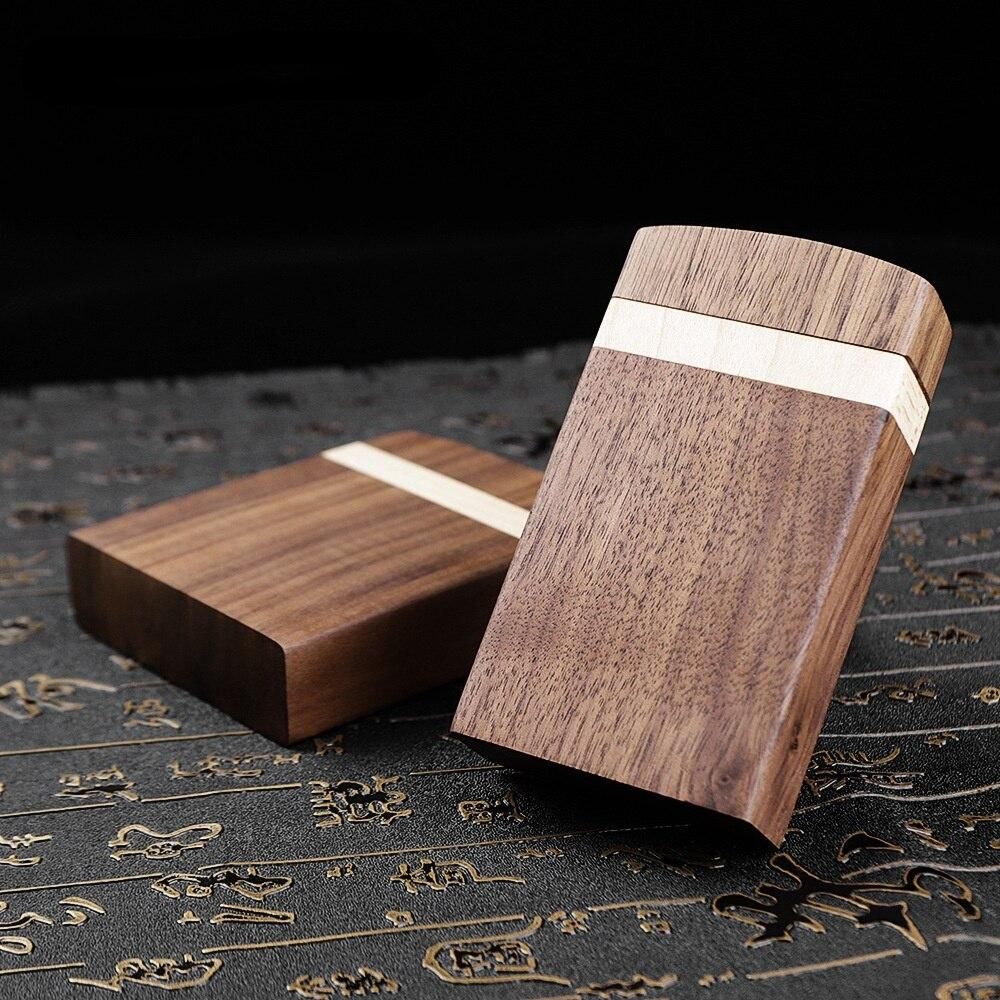 Wood-flavored Black Walnut Tobacco Case Men's Creative Flip Thick Tobacco Case Tobacco Case Women's Fine Tobacco Case