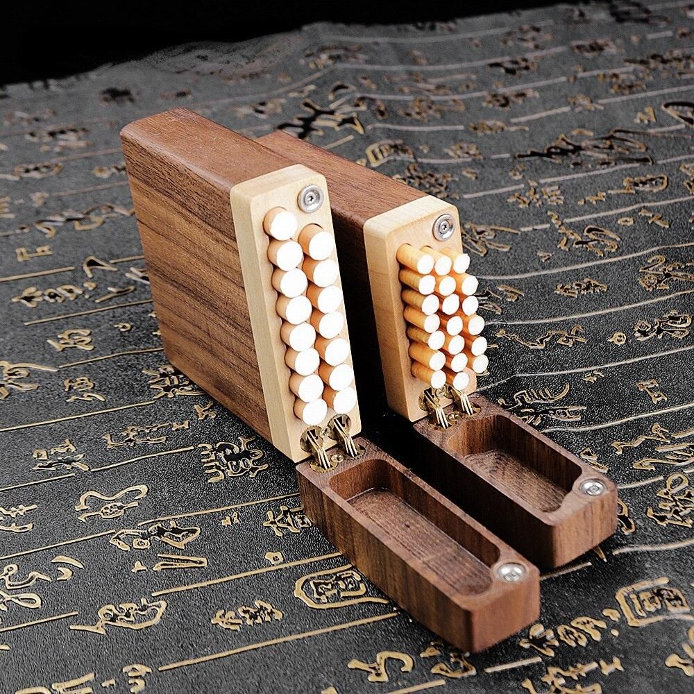 Wood-flavored Black Walnut Tobacco Case Men's Creative Flip Thick Tobacco Case Tobacco Case Women's Fine Tobacco Case