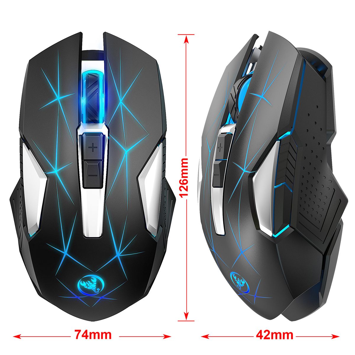 T300 2.4G Wireless Mouse Ergonomic Mouse 600mAh