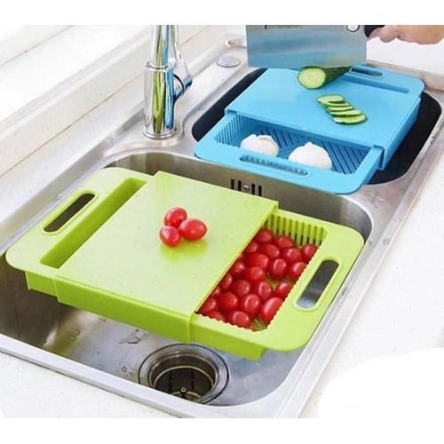 Portable Multi Functional Sliding Chopping Board With Seive