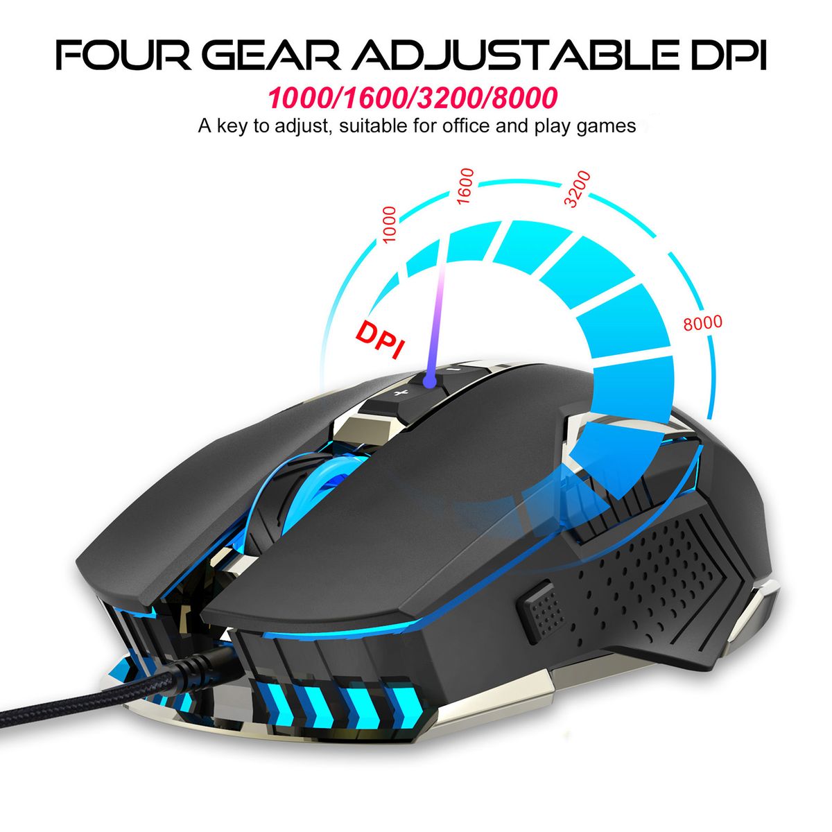 X200 Wired Gaming Mouse Macro Programming Mouse 8 Keys