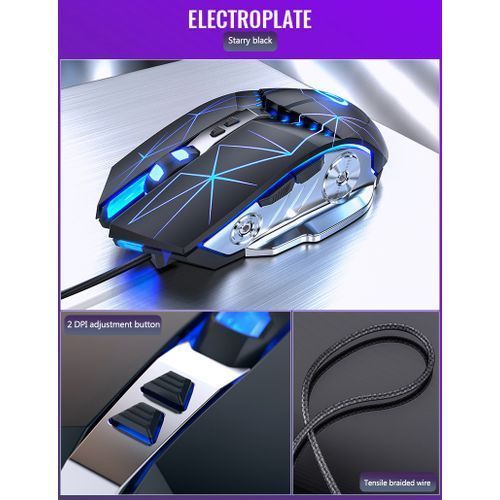 Wired Gaming Mouse 6 Button 3200 DPI Optical USB Computer Mouse