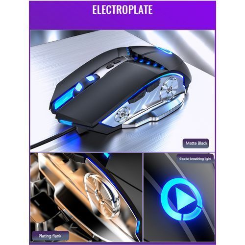 Wired Gaming Mouse 6 Button 3200 DPI Optical USB Computer Mouse