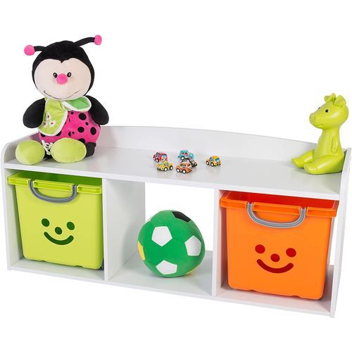 Wooden Storage Bench For Home, School, Office-3 Compartments