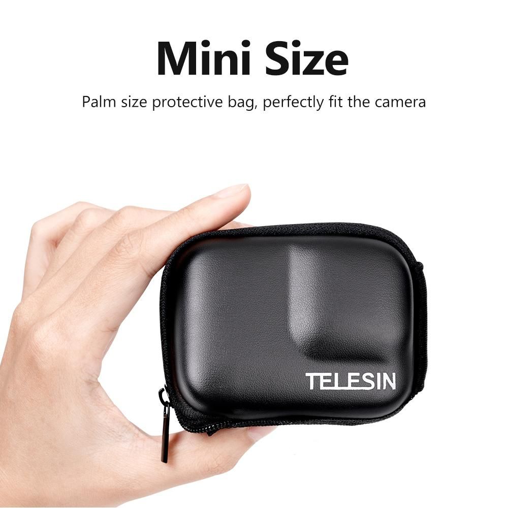 TELESIN Protective Bag Storage Case Zipper Carry Bag Semi-open IP54 Waterproof Replacement for GoPro Hero 9 Black Action Camera