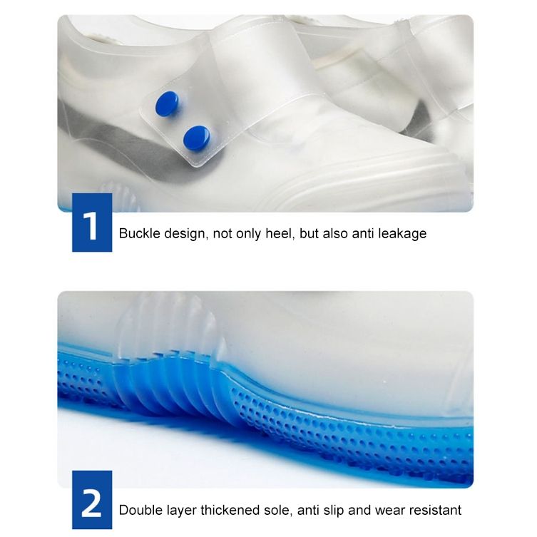 Low Toe Shoe Covers Men And Women Non-Slip Thick Bottom Flip Buckle Waterproof Rain Boots, Size: 40/41(White)