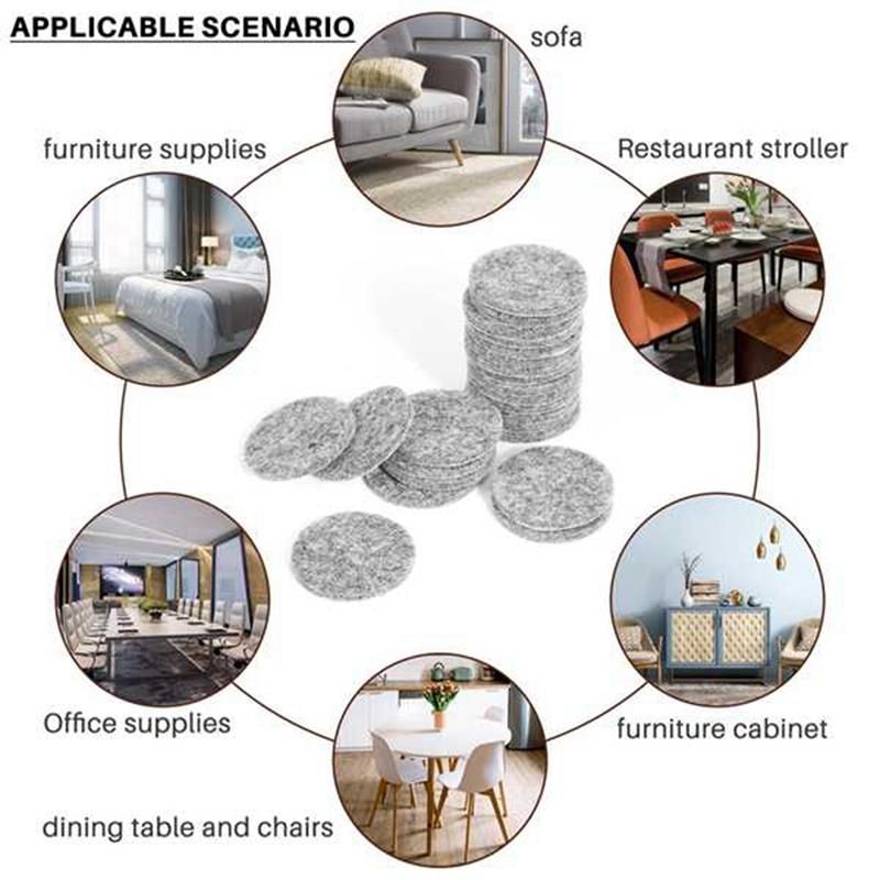 100Pcs Round Shaped Table Chair Furniture Leg Felt Mat