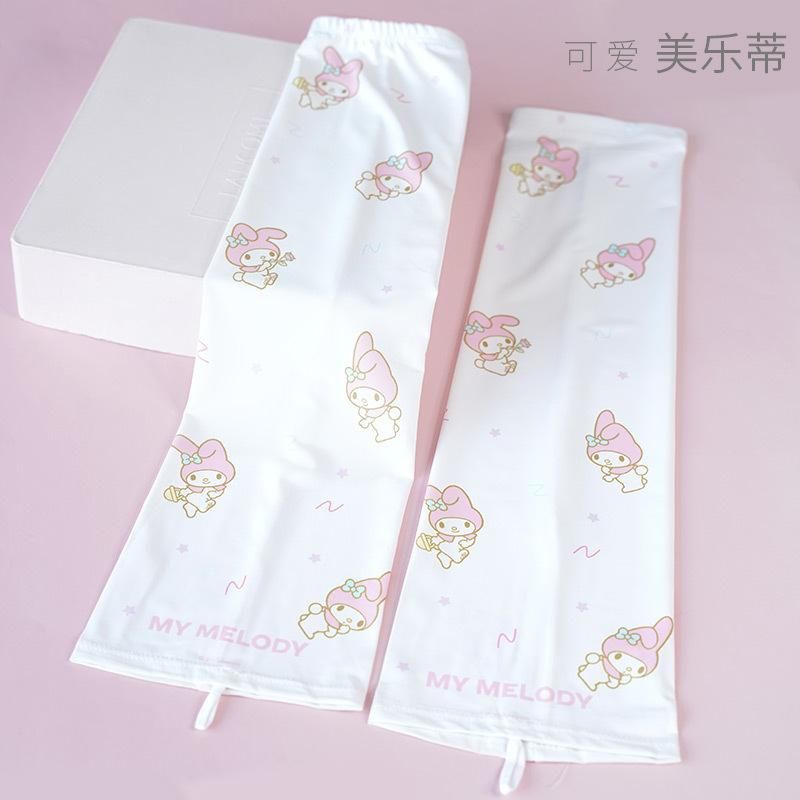 Sanrio Clow M Ice Silk Ice Sleeve Women's Sun Protection Oversleeve Wide Mouth Sleeves Medium and Big Children UV Protection Meilti