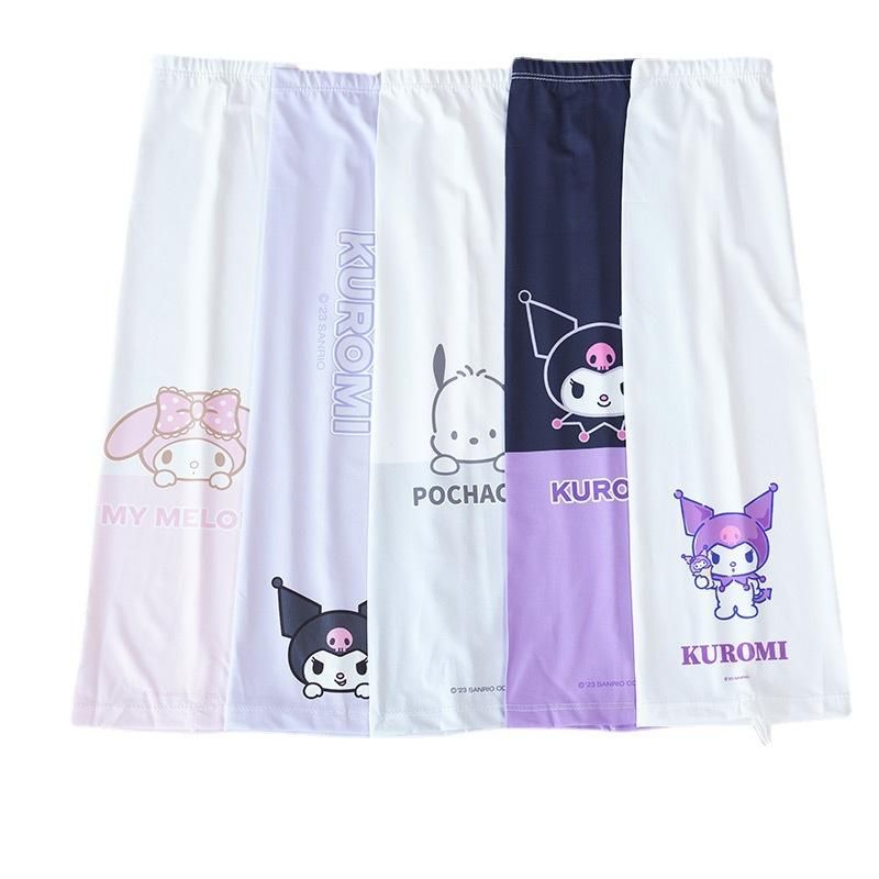 Sanrio Clow M Ice Silk Ice Sleeve Women's Sun Protection Oversleeve Wide Mouth Sleeves Medium and Big Children UV Protection Meilti