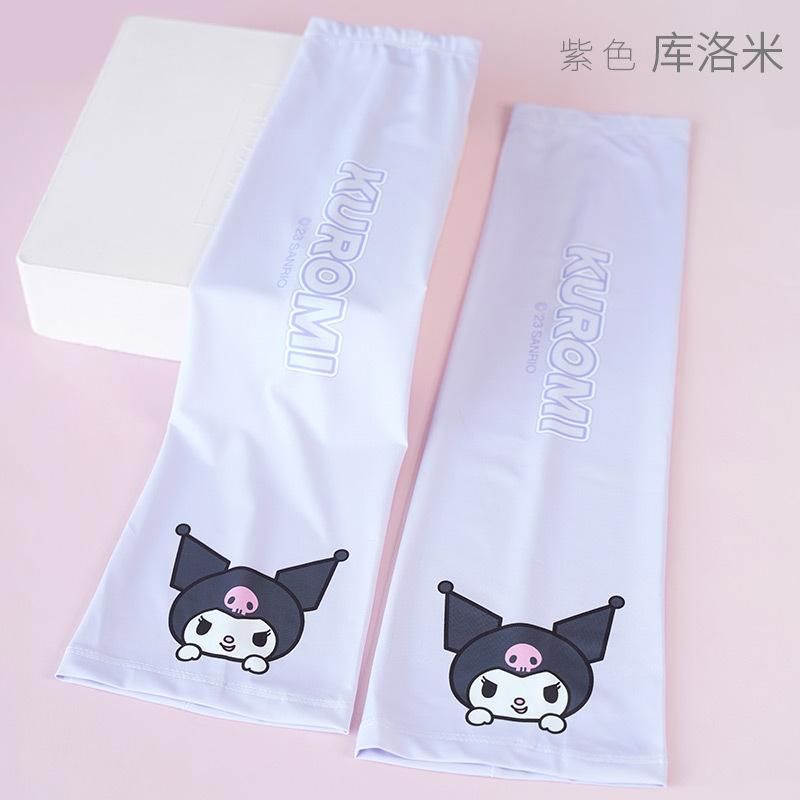 Sanrio Clow M Ice Silk Ice Sleeve Women's Sun Protection Oversleeve Wide Mouth Sleeves Medium and Big Children UV Protection Meilti