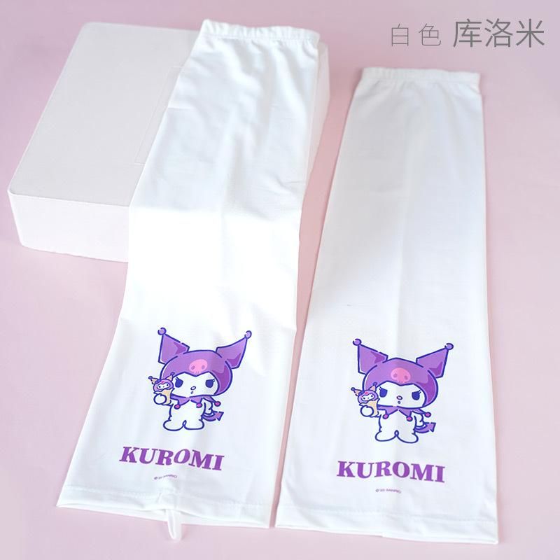 Sanrio Clow M Ice Silk Ice Sleeve Women's Sun Protection Oversleeve Wide Mouth Sleeves Medium and Big Children UV Protection Meilti