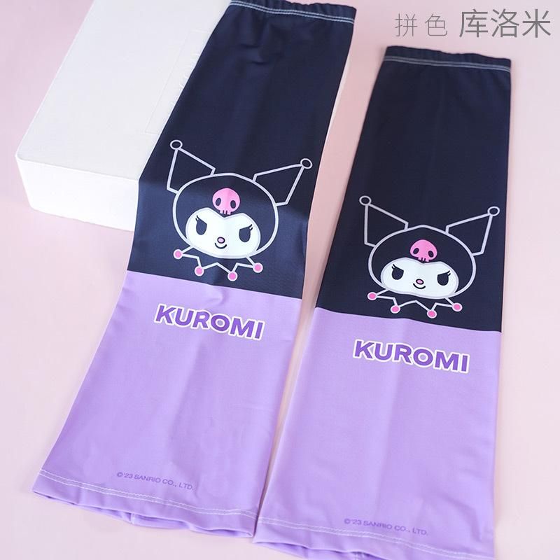 Sanrio Clow M Ice Silk Ice Sleeve Women's Sun Protection Oversleeve Wide Mouth Sleeves Medium and Big Children UV Protection Meilti