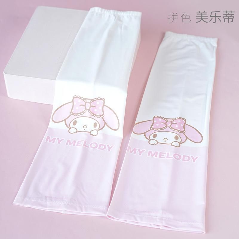 Sanrio Clow M Ice Silk Ice Sleeve Women's Sun Protection Oversleeve Wide Mouth Sleeves Medium and Big Children UV Protection Meilti