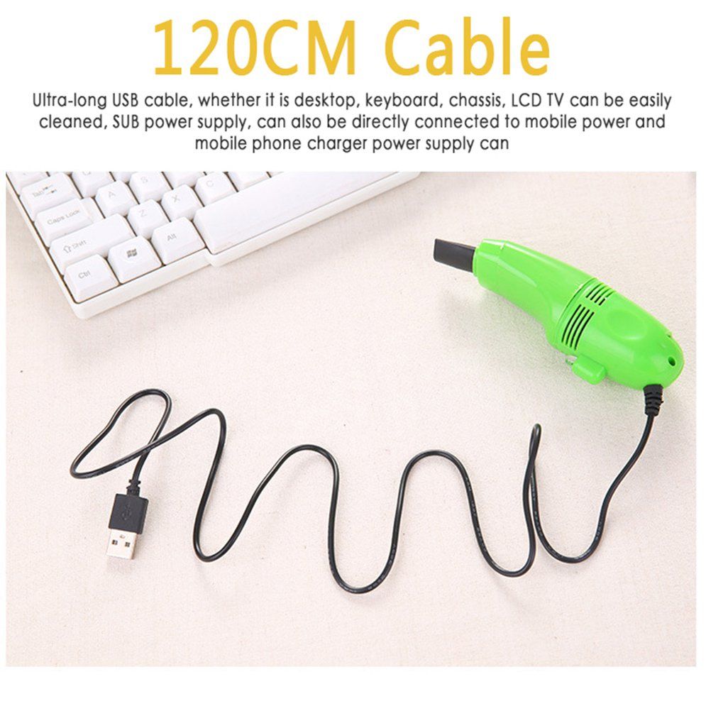 1Pc Usb Keyboard Cleaner Pc Laptop Cleaner Computer Vacuum Cleaning Kit Tool Green