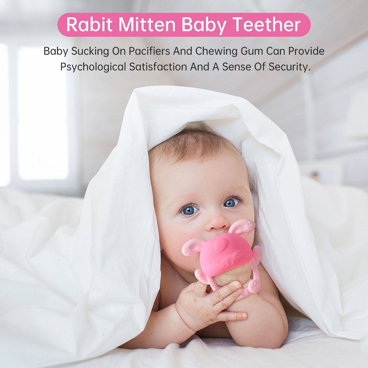 Baby Teething Toy Rabbit Teething Mitten Baby Teether Baby