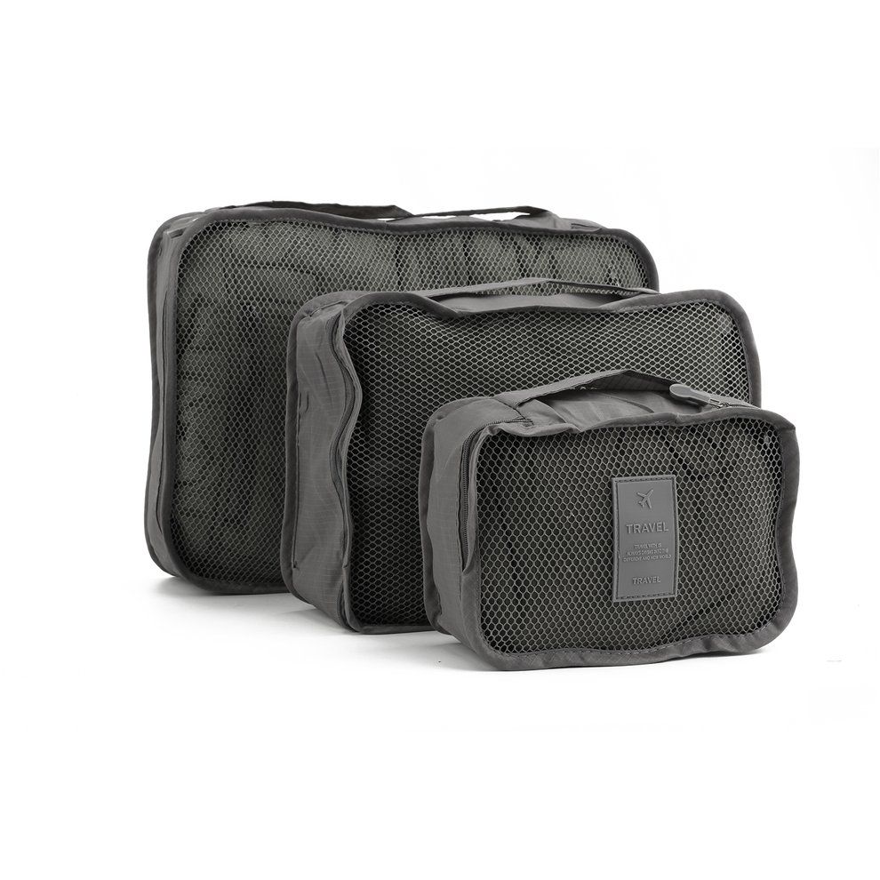 6 P S/Set Square Travel Luggage Storage Bags  Lothes Organizer Pou H  Ase-grey