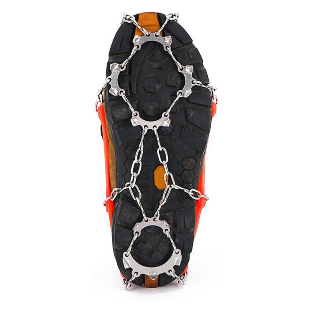 1 Pair 13 Tooth Ice Cleats Crampons For Walking Climbing Orange M