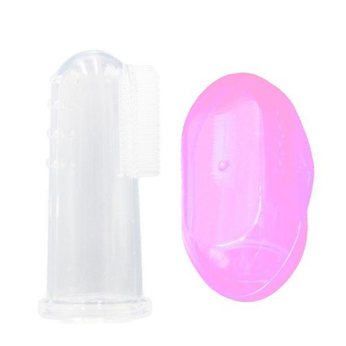 Baby Silicone Finger Soft Brush With Pink Case