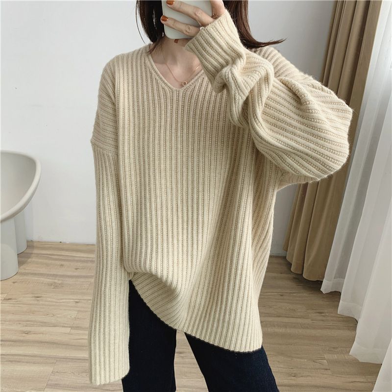 Loose Lazy Wind Soft Waxy Pit Sweater Women #39;s 2022