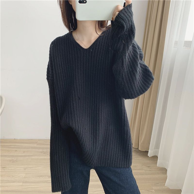 Loose Lazy Wind Soft Waxy Pit Sweater Women #39;s 2022