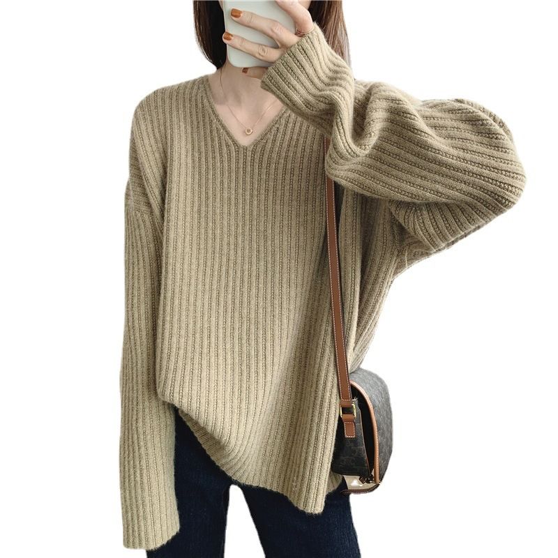 Loose Lazy Wind Soft Waxy Pit Sweater Women #39;s 2022