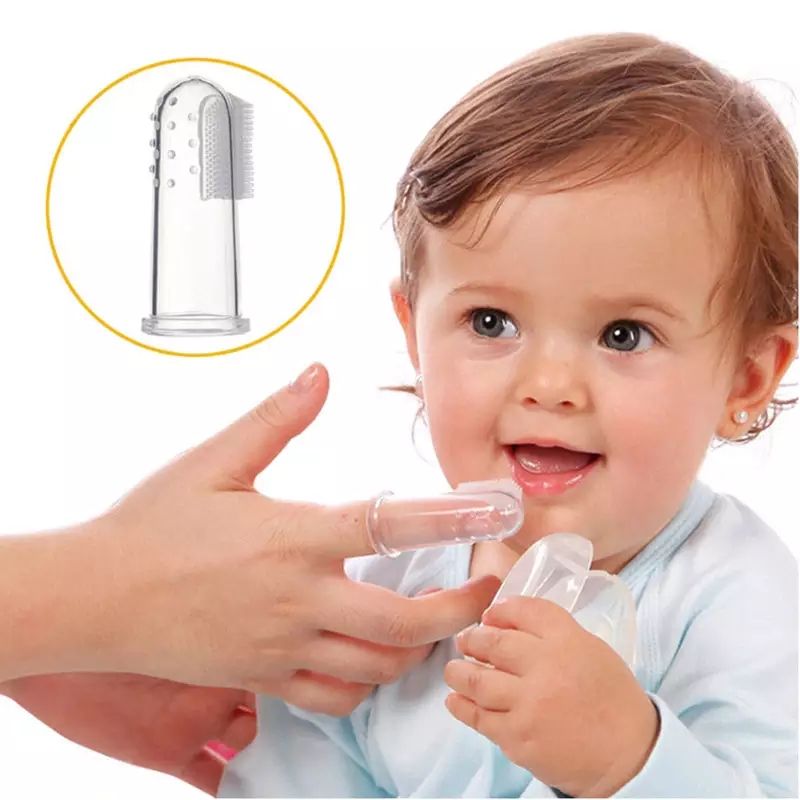 2pcs Baby Finger Toothbrush With Storage Case