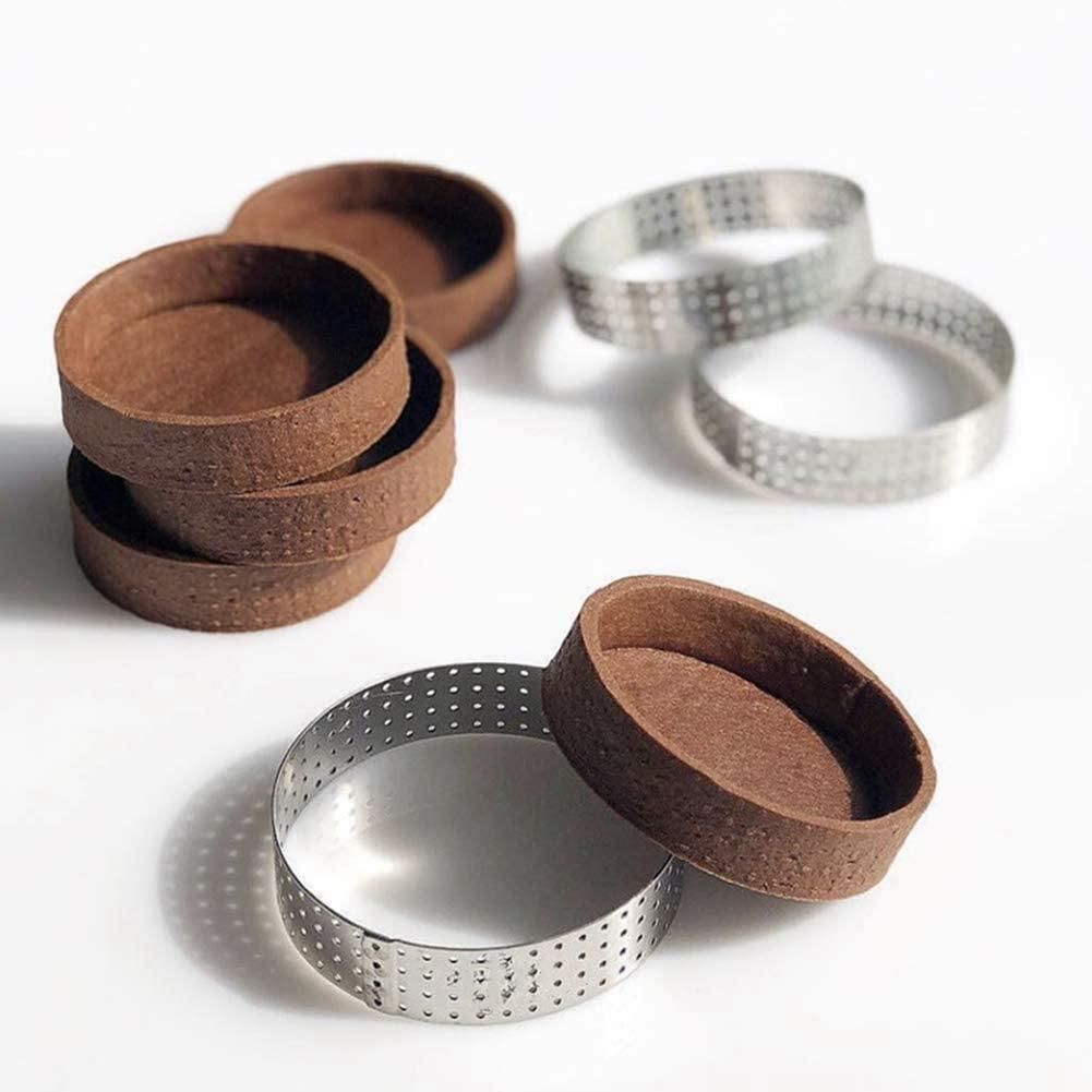 Tart Ring,Circular Porous Tart Bottom Tower Pie Cake Mould Baking Tools Heat-Resistant Perforated Cake Mousse