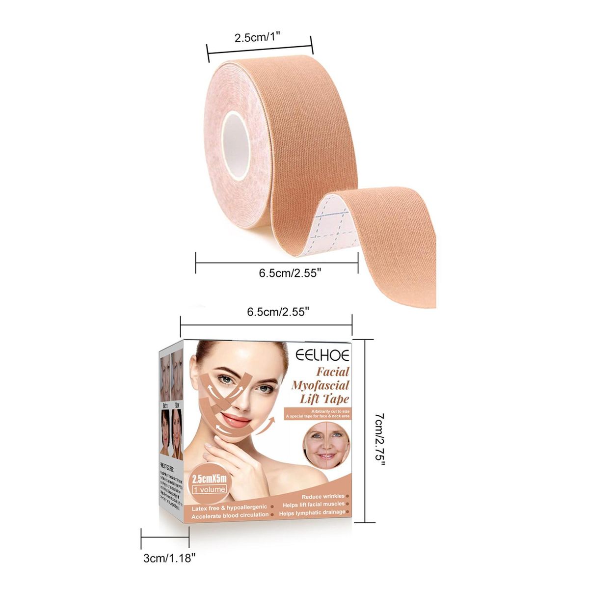 EELHOE F-acial A-nti Sagging Lifting Patch Slimming S-trap Double Chin Reducer Portable