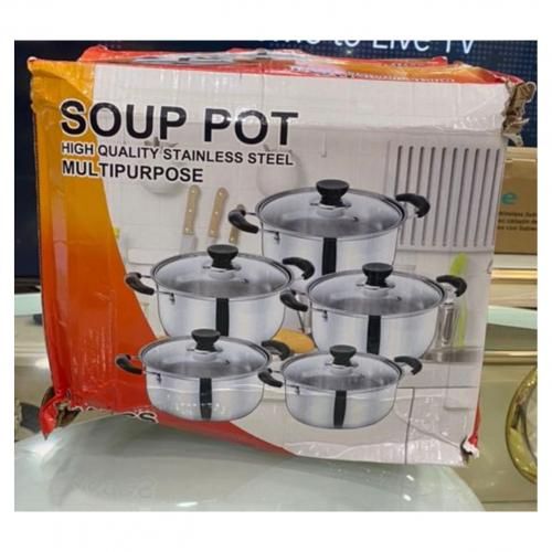 Stainless Steel Cooking I Utensils 5 Piece Set Of Pot