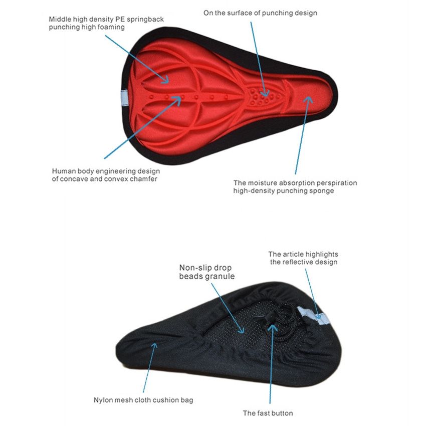 3D Soft Bike Seat Saddle Bicycle Sponge Thicken Cover