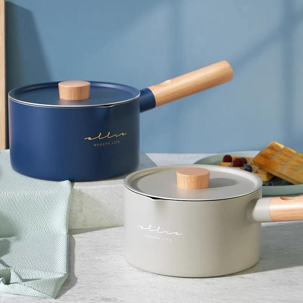 Silver Mini Pot Home Dormitory Function Pan Crepe Maker 1760Ml Non-Stick Milk Pot Cooker Good Quality Cooking Pot